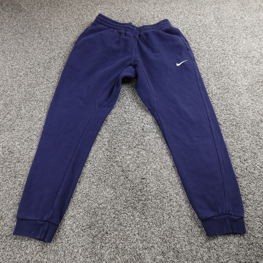 Nike Pants Mens M Blue Swoosh Drawstring Warmup Jogger Sweatpants Workout Gym